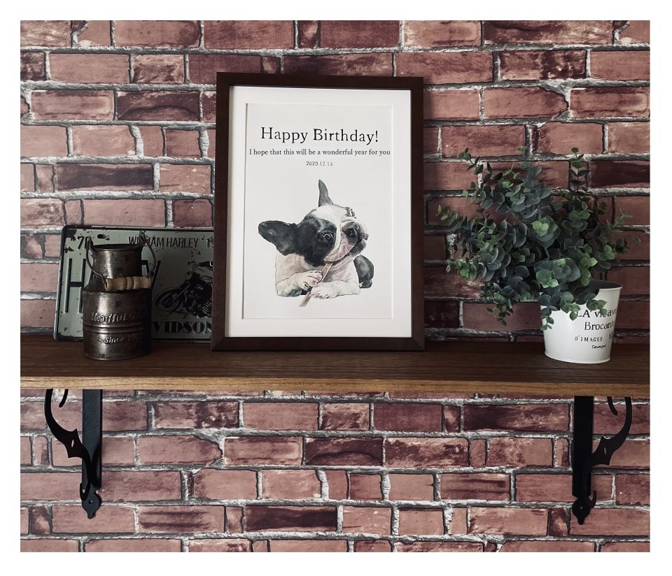 ペットの似顔絵。自慢の愛犬のオリジナル似顔絵アート。