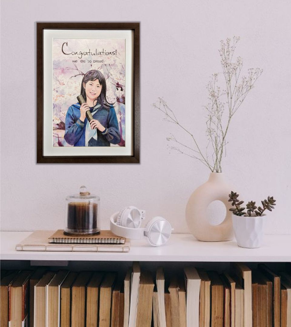 ������ւ̑��ƋL�O�̎���G�W����B�w�i�ɂ͍��A���ʂŗD�����R����ۂŕ`�����S���܂��i�B