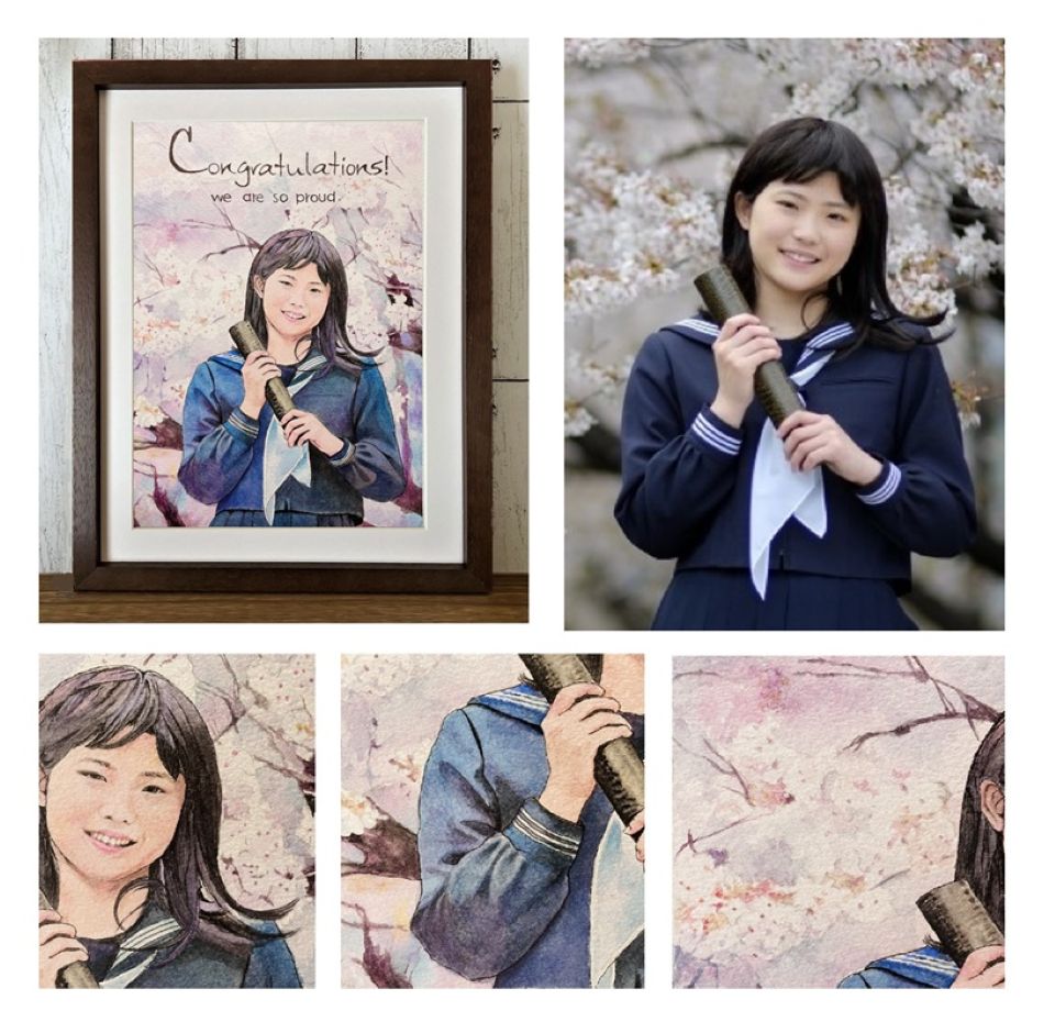 ������ւ̑��ƋL�O�̎���G�ƎQ�l�ʐ^��r�B��������ɕ`���Ȃ�����A�ʐ^�����F�ʖL���ɕ`���A�D�������΂ނ���ƒ��a��������ۂɁB