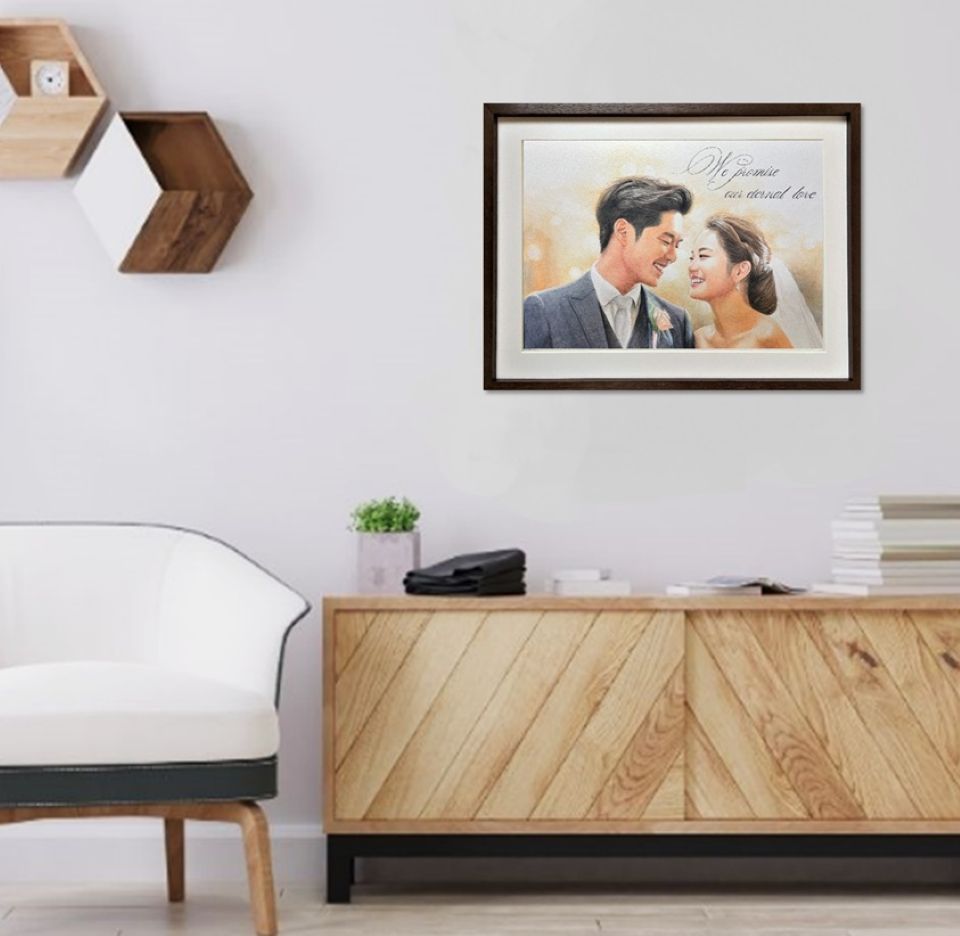 結婚記念のお祝いに人気の似顔絵イラスト展示例。 結婚記念のお祝いに人気の似顔絵イラスト展示例。