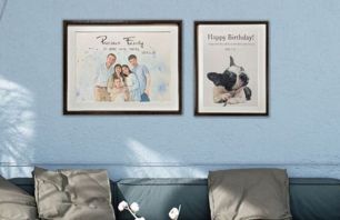 �Ƒ��̋L�O���̎���G�v���[���g�̓W����B�K�������ς��̉Ƒ��̏Ί�𖾂邢�u�₩�F�ʂŕ`��������G��i�ƌ��̎���G��2�_�B