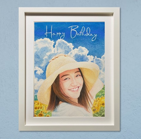 �a�����j���̎���G�B�����̏Ί�Ǝʐ^�ɂ͂Ȃ��i�F�����ăI���W�i���̎���G�Ɏd�グ����i�B